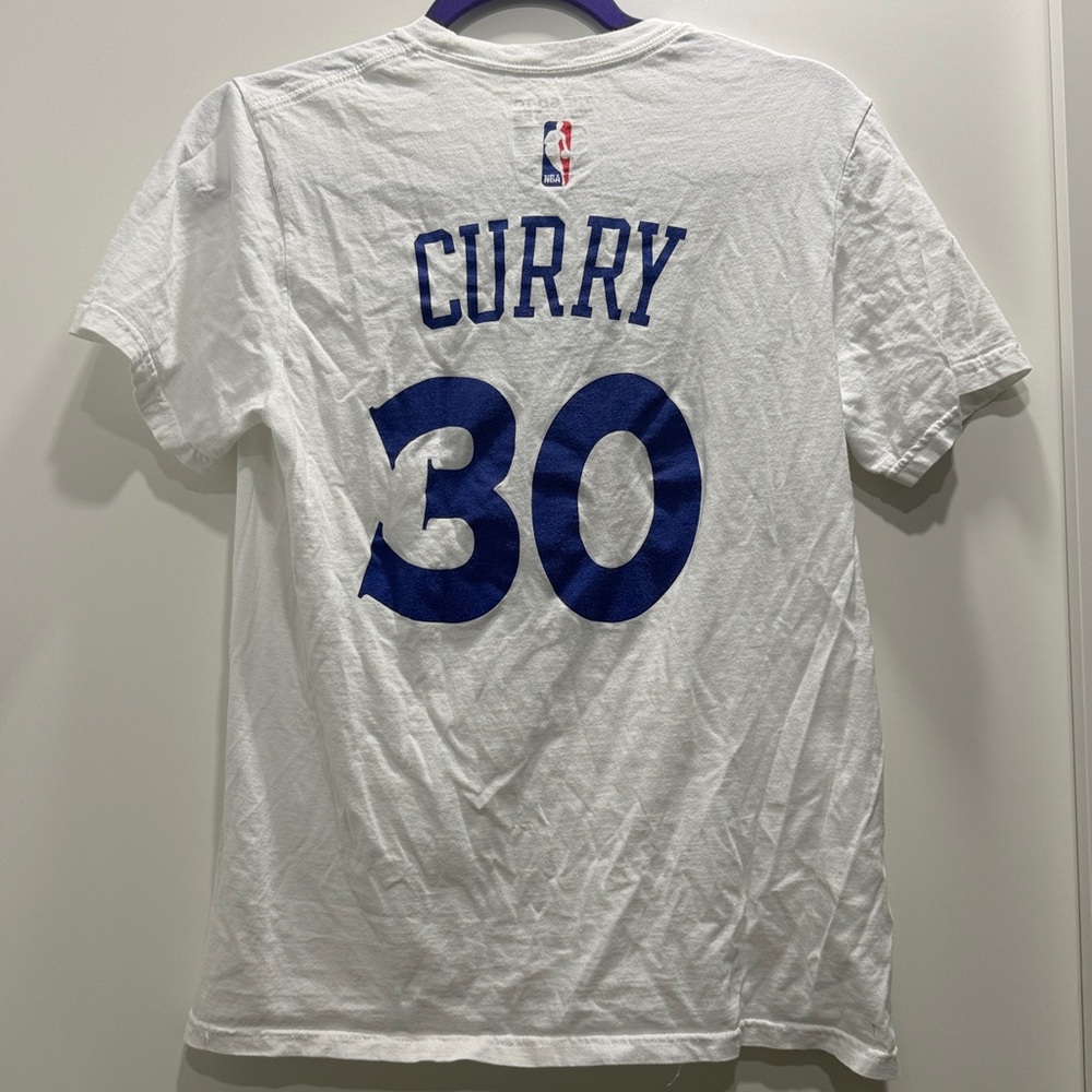 Adidas Steph Curry Golden State Warriors NBA T-Shirt Men's Size S White Blue Gol